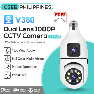 V380 PRO CAMVIEW CCTV Bulb Camera 360 Rotation Wifi Connect Cellphone 1080P HD Night Vision Security Camera