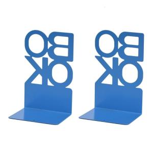 2Pcs Hollow Book Ends for Shelves Heavy Duty Metal Bookends Hollowed Letter Bookends Desk Book Ends Book Stopper
