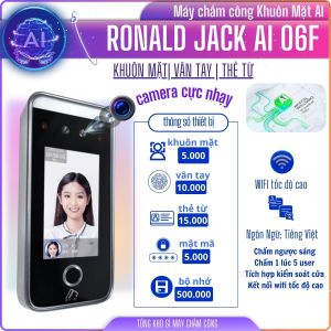 [ AI06F] Máy chấm công khuôn mặt Ai06F cao cấpnhận diện cực nhạymàn hình cảm ứng kết nối qua wifi/ Tặng kèm phần mềm