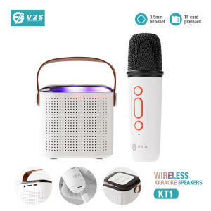 V2S KT1 Bluetooth Wireless Karaoke Mini Speaker with Wireless Microphone KTV Sound Speaker