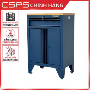 Tủ dụng cụ CSPS 61cm - 01 hộc kéo màu xanh dương kèm ván gỗ và chân tủ