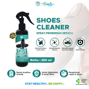Spray Pembersih Perawatan Sepatu Kulit KLINO CARE 250 ml Shoes Cleaner Cairan Mengkilapkan Menghilangkan Bau Anti Bakteri