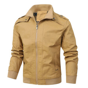 Áo khoác kaki nam cổ gài  nút trẻ trung phong cách có túi trong