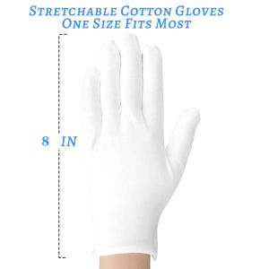 12Pair Multifunctional Universal Sarung Tangan Putih Polos / Kain Katun Halus