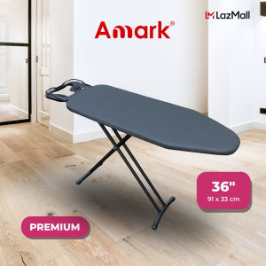 Amark Premium High Heat-Resistant T-Leg Ironing Board with Enhanced Iron Rest 36"