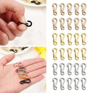 W3RF 10Pcs ฮาร์ดแวร์ พวงกุญแจ DIY แหวนแยก สายรัดกระเป๋า เข็มกลัดกุ้งมังกร ตะขอเกี่ยวปลอกคอ ตะขอ