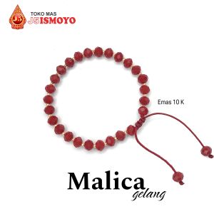 Gelang Kristal Hitam Emas 10K model serut Malica J5Ismoyo
