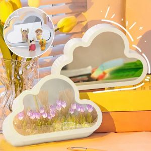 Cloud Tulip Night Light DIY Handmade Mirror Flower Sea Light Desktop Ornament Creative Gifts