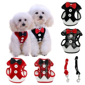 GBDSVD ระบายอากาศได้ กระต่าย สายรัดหน้าอก ปลอกคอ สำหรับสุนัขขนาดกลางขนาดเล็ก เสื้อสัตว์เลี้ยง ชุดราตรีแมว สายจูงสุนัข สายจูงสุนัข