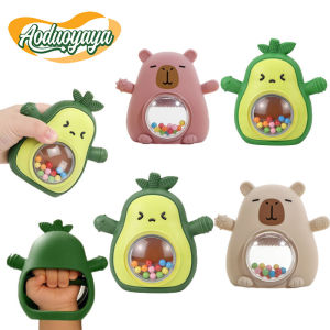 Aoduoyaya Baby Teether Food Grade Silicone BPA-Free Handheld Biting Toy Early Educational Rattle Toy