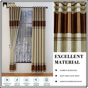 Gorden Jendela Pintu Kain Blackout Import Motif Simple Modern Terbaru Model Smokering Tinggi 230 cm