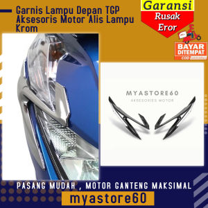 Garnis Lampu Depan TGP Aksesoris Motor Alis Lampu Krom Abu Beat FI Esp New 2020