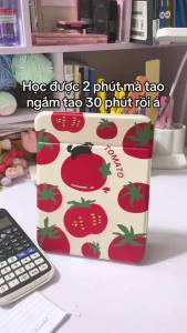 Gương gấp mini họa tiết cà chua đỏ mùa hè gương trang điểm tươi mát