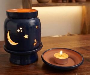 Handcrafted 2-in-1 Terracotta Electric & Candle Essential Oil Warmer | Aroma Diffuser Lamp