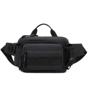 MKEB Water Resistant Waist Bag Multiple Pockets Oxford Cloth Crossbody Bag Adjustable Strap Sling Bag Outdoor Use