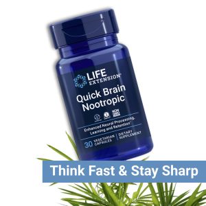 Life Extension Quick Brain Nootropic Brain Health Supplement Think Fast Improve Learning Memory Retention