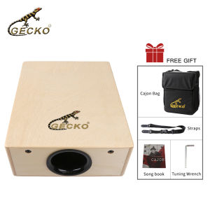 GECKO Travel Cajon Box Drum-Wooden Percussion Box Musical Instrument Cajon Box Drum Basic Box Drum with Carrying Bag C-68B