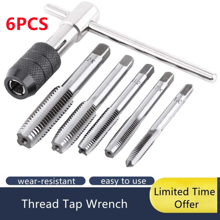 6/10pcs Tap Wrench Tapping Threading Tool Ttype Machine Screw Thread