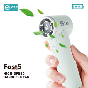 V2S Fast3 Portable Handheld Turbo High Speed Cooler Fan 3000MAH with Rechargeable Battery and LED Digital Display