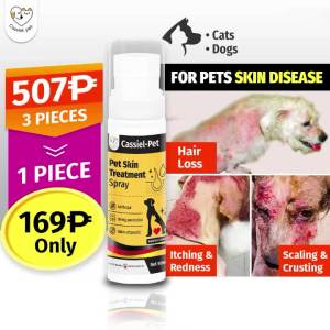 Cassiel Pet Antifungal Wound Spray For ItchingRingwormMangeAnti Tick And Flea For Dogs & Cat Skin