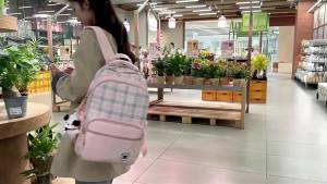 AE Ba lô họa tiết nữ tính kiểu mới dành cho học sinh túi đi học phong cách Hàn Quốc dung tích lớn dành cho học sinh cấp 2 và cấp 3.