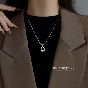Silver long sweater chain versatile light luxury high-end stacking fashion niche necklace