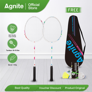 Agnite Badminton Racket / Raket Badminton /  Raket Bulu Tangkis isi 2 Komposisi Karbon Senar Nylon ER311