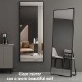 【Warranty】European style mirror Floor mirror Simple mirror Standing Long Mirror full length mirror motor mirror home mirror with stand Standing Cermin Dinding Besar Modern Nordic 150x37cm OOTD Full Body Standing Long Mirror Sta. 