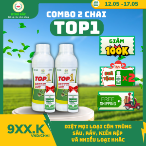 (Combo 2 chai Top1)-(Tặng 2Domino)-Kinh Bắc-Thuốc trừ sâu phổ rộng thuốc mát quản lí được nhiều loại côn trùng sâu rầy rệp kiến nhện đỏ và nhiều loại khác. Thuốc mát an toàn trên vườn cây