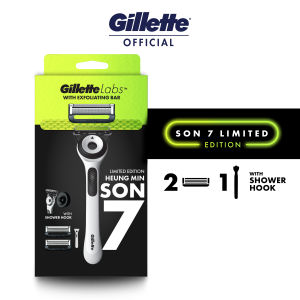 GilletteLabs x Son Limited Edition exfoliating Bar Razor for Men 1 Handle 2 Razor Blade Refills 1 Shower Hook