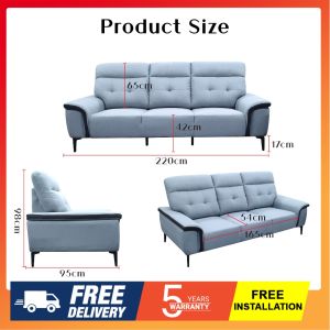 Nabucco N3782 Kasper Sofa[Can Choose Cow LeatherCasa LeatherWater Resistance FabricMArble Velvet][Delivery West Malaysia Only]