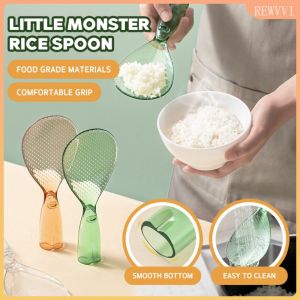 【Local】Small Monster Rice Cooker Spoon Stand-up Non Stick Rice Paddle Clear Vertical Rice Scoop Spatula Stable Long Handle Rice Spatula Rewvvi