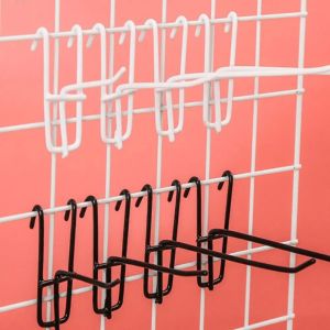 10pcs Heavy Duty Screen Hooks for Hanging Grid Wall Wire Mesh in Black and White (10-20cm)