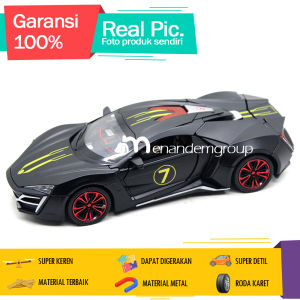 Diecast Miniatur Mainan Mobil Sedan Sport Balap Lycan Hypersport Ultimate Besi Metal LED