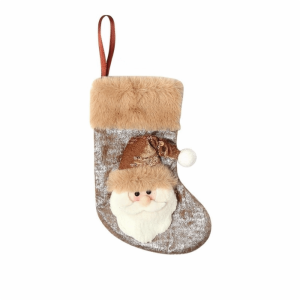 OOG Plush Cuff Christmas Stocking Vintage Small Size Santa Gift Bags New Cozy Seasonal Accents Hanging Ornament Holiday Decorations
