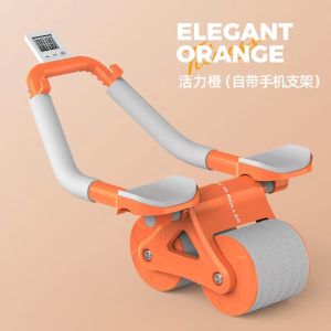 Abdominal Wheel Upgraded Ab Roller Wheel Automatic Rebound Abdominal Wheel with 4 Elbow Supports and TimerAbdominal exercise equipment Strong support and comfort with Phone Hold