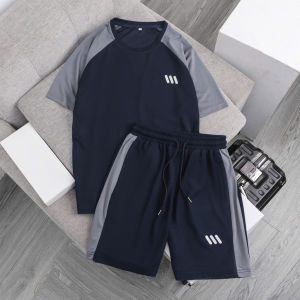Bộ Thể Thao Nam Phối Màu Cao Cấp – Set Áo Thun Tay Raglan + Quần Short Co Giãn Form BTT 46