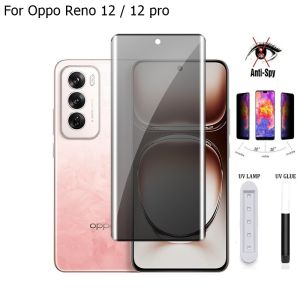 UV Tempered Glass Anti Spy OPPO RENO 12 5G / 12 PRO 5G Privacy Curved Anti Gores Layar