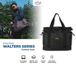 Tas 2 in 1 Totebag & Slingbag Tas Selempang Untuk Cowok dan Cewek ATVA Walters Series Black