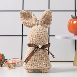 Món quà Khăn thỏ đáng yêu cho đám cưới sinh nhật và lễ kỷ niệm-Lông cừu san hô mềm với chi tiết ruy băng thanh lịch