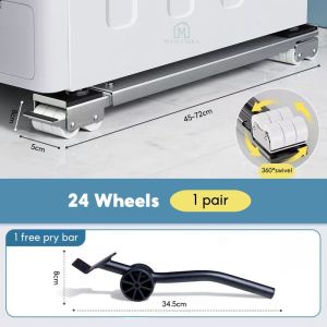 Ready Stock Washing hine Base Washer Dolly With Wheels Fridge Roller Base Refrigerator Stand Rack 360° Wheels