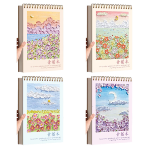 วารสารศิลปะสมุดบันทึกการวาดภาพสำหรับผู้เชี่ยวชาญด้านความคิดสร้างสรรค์กระดาษรีไซเคิล120แผ่น200กรัมสำหรับปากกามาร์กเกอร์ดินสอ