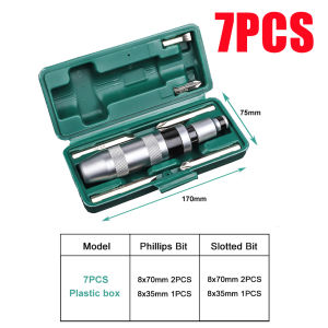 13/7PCS 1/2 Inch Drive Impact Driver Set Extractor Tool Slotted or Phillips Screwdriver Bits Remove Rusted Damaged Screws