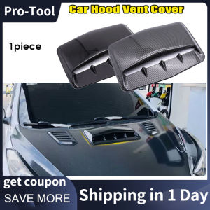 Universal Carbon Fiber Car Air Flow Intake Hood Scoop Bonnet Vent Cover Decorative Sticker