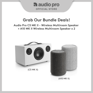 [ Bundle Deal ] Audio Pro C5 Mark II - Wireless Multiroom Speaker + A10 Mark II Wireless Multiroom Speaker x 2