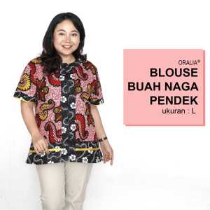 Blouse Big Size Wanita Atasan Batik Lengkap S-M-L-XL-2L-3L-4L-5L-6L-7L Model Blus Jumbo Seragam Batik / Atasan Formal Kantor Wanita Kerja / Pakaian Batik Kekinian LD 140