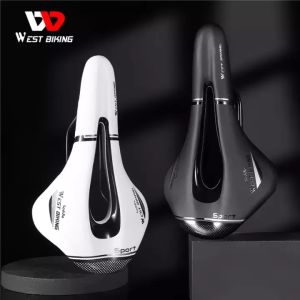 WEST BIKING Road Bike Saddle Ultralight Hollow Soft Bicycle Saddle Seat PU Leather Breathable Racing Cushion Saddle Bike Parts