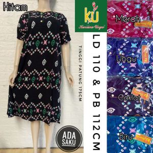 BISA COD - Daster batik kencana ungu murah meriah bisa busui dan bumil