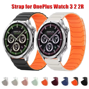 22mm Magnetic Silicone Strap for OnePlus Watch 3 2 2R Bracelet Wristband for OnePlus Watch 46mm/OPPO Watch X/X2/4 Pro Correa