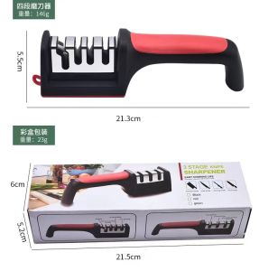 Kitchen Knife Sharpener 4-Stage Knife Sharpening Tool Quick Sharpeners Knife Grinder Serrated Knives Diamond Stainless Steel Knife sharpening Tool